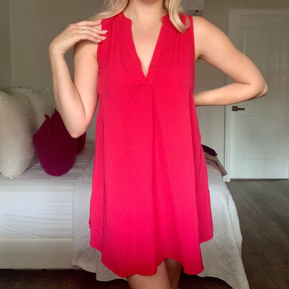 Red High-Low Mini Dress